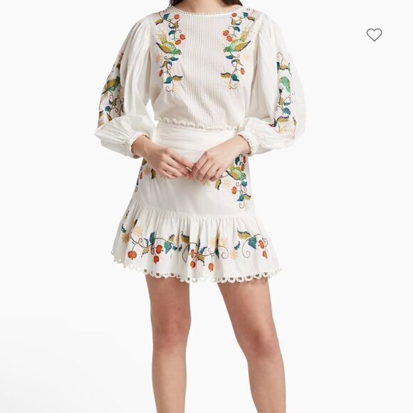 Farm Rio - Pitanga Embroidery Mini Skirt size Small new - Picture 8 of 14